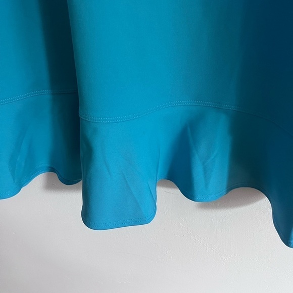 Tommy Bahama Ruffle Quarter Zip Golf Dress - Scuba Blue - Picture 3 of 5